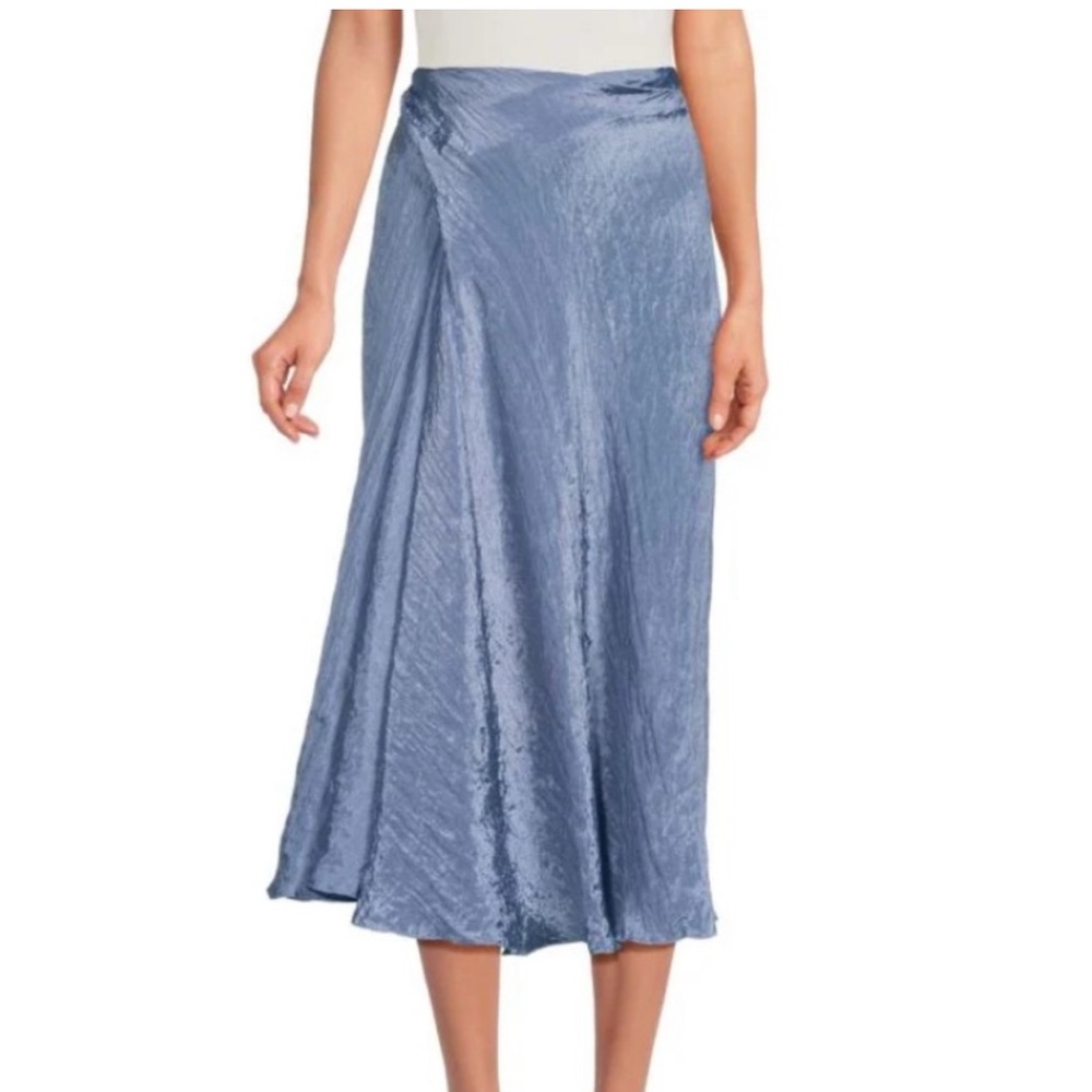 Vince. Blue Crinkle Twist Skirt
